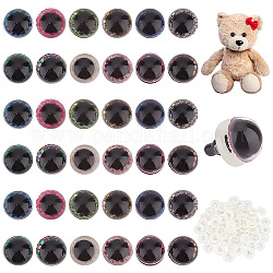 Pandahall элита 72 комплект 12 цвета пластиковые глазки для рукоделия, безопасные глаза, со шкалой и проставкой, для изготовления кукол, полукруглый, разноцветные, 18x12 мм, 6 комплект / цвет