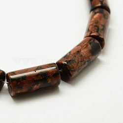 Synthetic Goldstone Beads Strands, Column, 11~12x24~25.5mm, Hole: 2mm, about 16pcs/strand, 15.7 inch