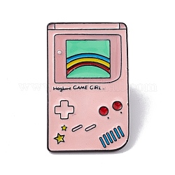 Game Console Theme Enamel Pin, Electrophoresis Black Plated Alloy Creative Brooch for Backpack Clothes, Medium Aquamarine, 29x18x1mm