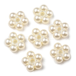 Abs Nachahmung Perlen Perlen, Blume, 15x15x6 mm, Bohrung: 2 mm