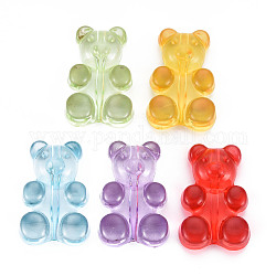 Transparent Acrylic Beads, Bear, Mixed Color, 29x19x8mm, Hole: 1.6mm