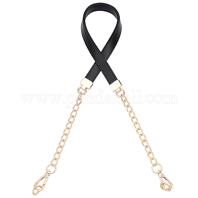 Shop SUPERFINDINGS 1pc Black PU Leather Bag Handle 81.5x2x0.9cm Purse  Replacement Strap Purse Chain Handle with Alloy Swivel Clasp Lght Gold Iron  Chains and D Clasp for Bag Replacement Accessories for Jewelry