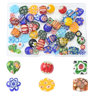 Glass Beads, assorted shapes, 6-12mm, 1-LB, Mixed