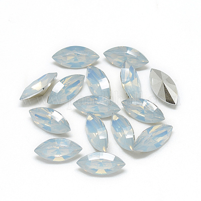 Cabochons en résine avec strass de dos avec point&nbsp;RESI-T016-7x15mm-A16-1