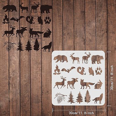 Wholesale FINGERINSPIRE Animal Stencils Template 11.8x11.8inch Plastic  Forest Animals Drawing Painting Stencils Bear 