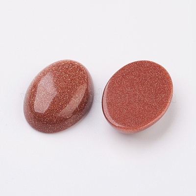 Synthetische Goldstone Cabochons mit flachem Rücken&nbsp;G-G741-18x25mm-10-1