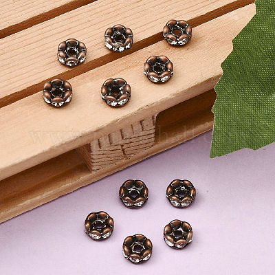Messing Strass Zwischen perlen&nbsp;RB-A014-L6mm-01R-NF-1