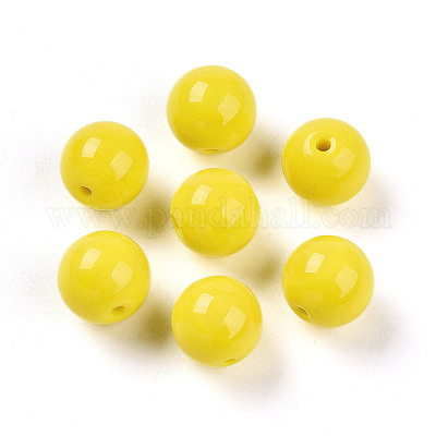 Perle di vetro di colore solido opaco&nbsp;GLAA-N007-10mm-A02-1