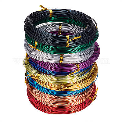 Hestya filo metallico flessibile per la creazione di gioielli e vari lavori artigianali 15 Gauge ogni rotolo misura 5 m 12 rotoli di filo di alluminio multicolore 