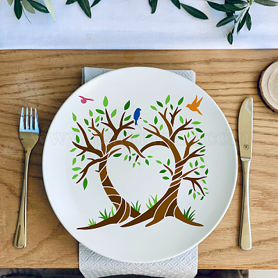 Wholesale FINGERINSPIRE Love Tree Painting Stencil 11.8x11.8inch