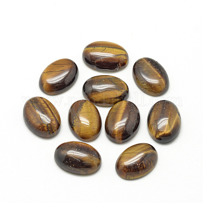 Cabochons en œil de tigre naturel&nbsp;G-R415-8x10-35-1