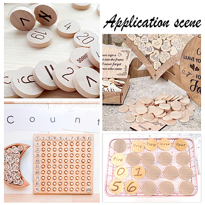 100pcs 1inch Unfinished Round Wooden Circles For Crafts Blank Natural  Cutouts DIY Arts Crafts Christmas Decorations