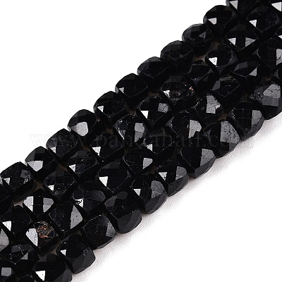 Chapelets de perles en tourmaline noire naturelle&nbsp;G-N342-109A-1