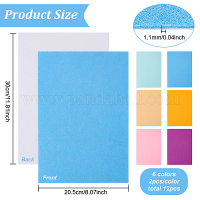Shop BENECREAT 12 Pcs Colors Adhesive Backed Felt Fabric Sheets 11.8x8 Inch  Mixed Color Self Adhesive Felt Fabric Macaron Backed Felt for DIY Projects  and Sewing Projects for Jewelry Making - PandaHall Selected
