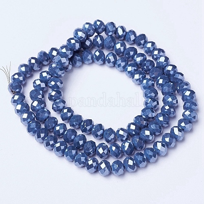 Chapelets de perles en verre électroplaqué&nbsp;EGLA-A034-P6mm-A05-1