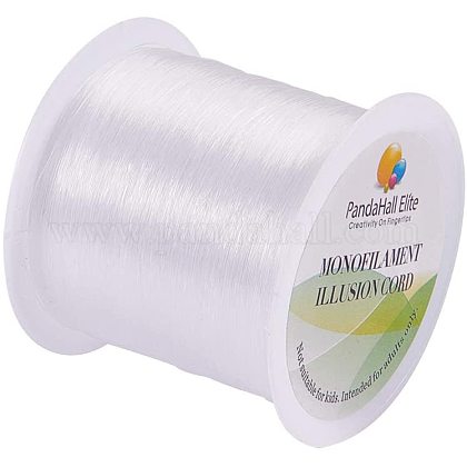 PH PandaHall 142 Yards 0.2mm Clear Fishing Line Invisible Nylon Thread Jewelry String Wire Cord String for Craft Jewelry Bracelet Making Craft String NWIR-PH0001-14-0.2mm-1