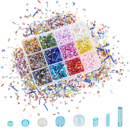 PandaHall 12 Colors Elite Glass Seed Beads SEED-PH0001-36-1