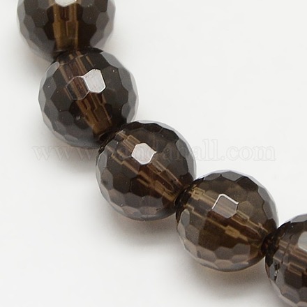 Chapelets de perles de quartz fumé GSFR14mm176-128-1