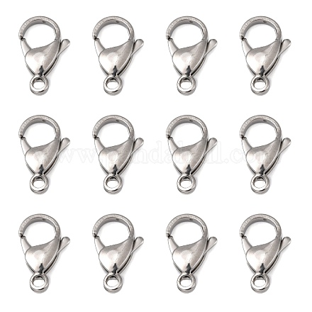 Polished 316 Surgical Stainless Steel Lobster Claw Clasps STAS-R072-18A-1