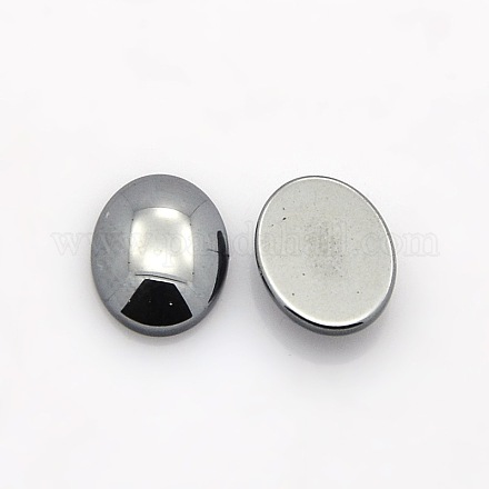 Oval Non-Magnetic Synthetic Hematite Cabochons G-P061-05-10mm-1