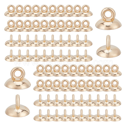 Sunnyclue 1 boîte de 200 bouchons de perles en argent de 10 mm avec boucle et fermoir rond pendants pour la fabrication de bijoux KY-SC0001-68LG-1