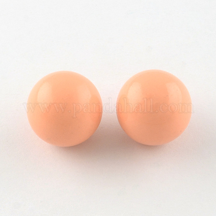 No Hole Spray Painted Brass Round Bell Beads KKB-R001-18mm-06-1