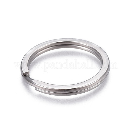 304 Stainless Steel Split Key Ring Clasps STAS-L226-007F-1