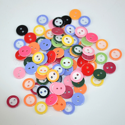 Bright Circled 2-hole Craft Buttons X-FNA14TX-1