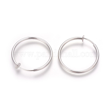 Boucles d'oreilles rétractables en laiton galvanisé EJEW-L221-01S-1