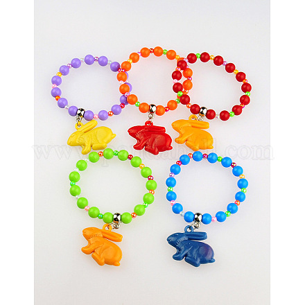 Bracelets acryliques à la mode pour enfants BJEW-JB01016-1
