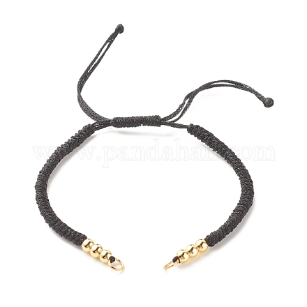 Fabrication de bracelet en cordon de polyester tressé réglable AJEW-JB01109-01-1