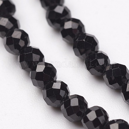 Spinelle naturel noir brins de perles G-P213-13-6mm-1