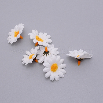 Cabezas de flores de margarita de crisantemo de seda artificial DIY-WH0210-03C-1