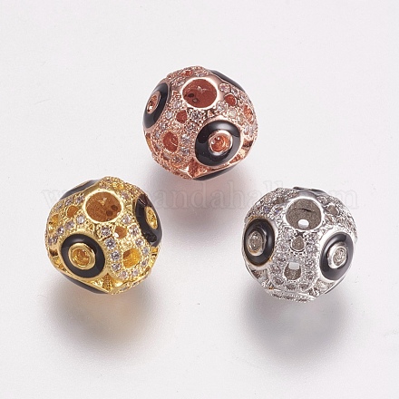 Perles de zircone cubique micro pave en Laiton ZIRC-E143-10-1