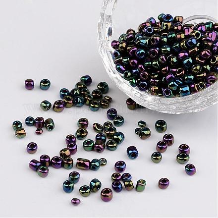 6/0 electrochapado perlas de semillas de vidrio redondo del iris X-SEED-A009-4mm-603-1