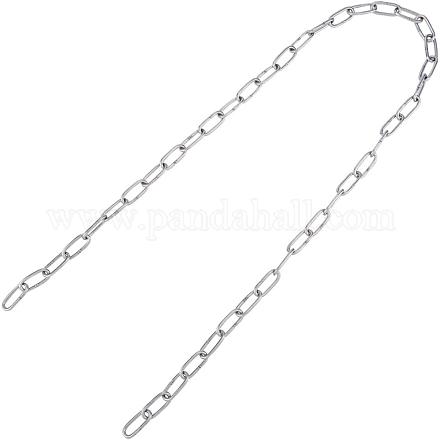 Unicraftale aproximadamente 1m cadenas de clip cadenas de cable de acero inoxidable cadena de cable alargada dibujada cadenas de metal para mujeres collar diy fabricación de joyas color acero inoxidable STAS-WH0021-02P-1