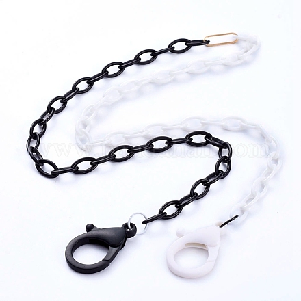 Collares de cadena de cable de plástico abs de dos tonos personalizados NJEW-JN02825-01-1
