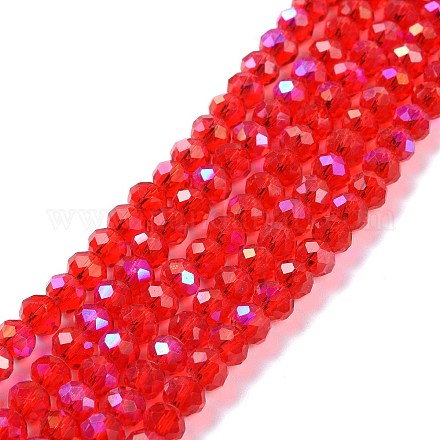 Chapelets de perles en verre électroplaqué EGLA-A034-T2mm-L09-1
