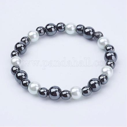 Perles de perles en perles rondes Bracelets extensibles BJEW-JB02846-01-1