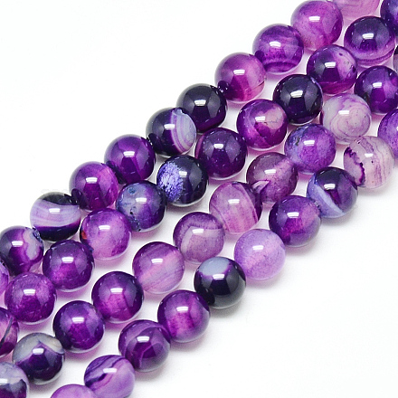 Chapelets de perles d'agate naturelle X-G-R003-02-1