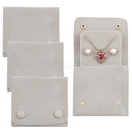 Lint Cloth Jewelry Gift Pouches with Snap Fastener ABAG-WH0045-08C-1