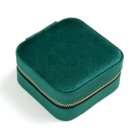 Square Velet Zipper Jewelry Set Boxes CON-PW0001-184F-1