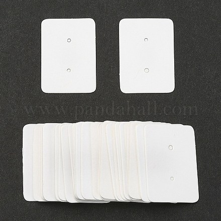 ペーパー ジュエリー イヤリング ディスプレイ カード  長方形  ホワイト  35x25x0.5mm CDIS-YW0001-03C-1