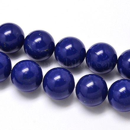 Dyed Lapis Lazuli Round Beads Strands G-N0139-01-20mm-1