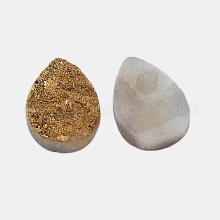 Galvanisieren natürlichen druzy Kristall cabochons G-L050-14X10mm-12-1
