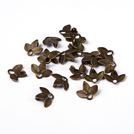 Antik-Bronze-Verbindungsstücke mit Blattgliedern im tibetischen Stil X-TIBE-A13982-AB-FF-1
