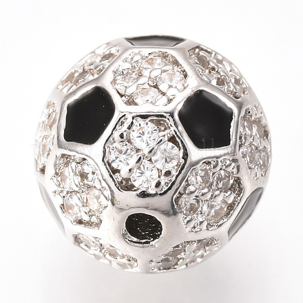 Perles de zircone cubique micro pave en Laiton ZIRC-Q013-10mm-136P-1