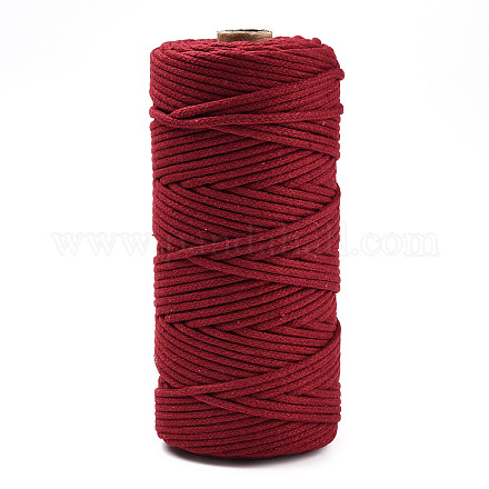 コットン糸  マクラメコード  装飾的な糸のスレッド  DIYの工芸品について  ギフトラッピングとジュエリー作り  ブラウン  3mm  約109.36ヤード（100m）/ロール。 OCOR-T001-02-02-1