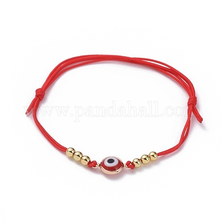 Bracelets de perles de nylon tressés réglables BJEW-JB05034-02-1