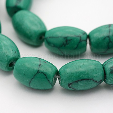 Synthetic Turquoise Oval Bead Strands G-M221-08-1